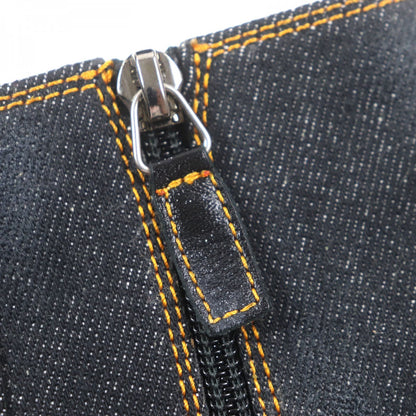 Gucci Boots 761989 Denim Indigo Shelly Line Web Line 6.5