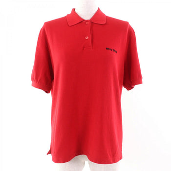Miu Miu Short Sleeve Polo Shirt Mjn535 Cotton Red Cotton Piqu Polo Shirt Xs