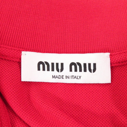 Miu Miu Short Sleeve Polo Shirt Mjn535 Cotton Red Cotton Piqu Polo Shirt Xs