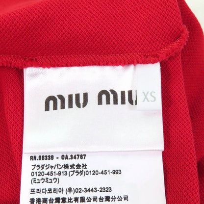 Miu Miu Short Sleeve Polo Shirt Mjn535 Cotton Red Cotton Piqu Polo Shirt Xs