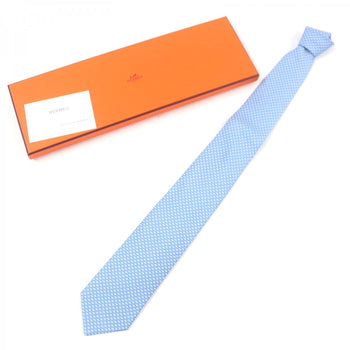 Hermes Tie 626142T Silk Light Blue