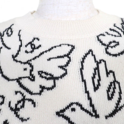 Chanel Knit 22C P72116K10346 Cashmere White Black 34