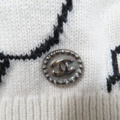 Chanel Knit 22C P72116K10346 Cashmere White Black 34