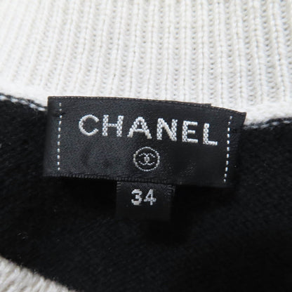 Chanel Knit 22C P72116K10346 Cashmere White Black 34
