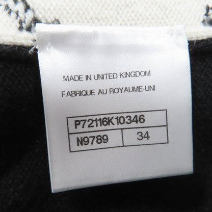 Chanel Knit 22C P72116K10346 Cashmere White Black 34