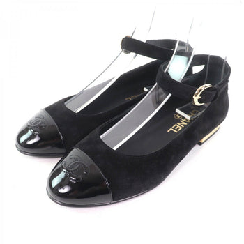 Chanel Pumps 24K G46024 Suede Leather Black 37