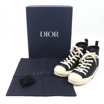 Dior Homme High Cut Sneakers 3Sh118Zbk Canvas, Fabric Black Quilted Oplique All-Over Pattern B23