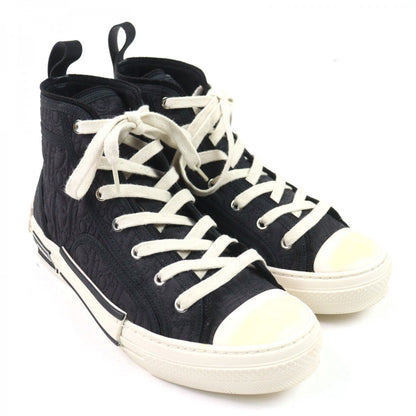 Dior Homme High Cut Sneakers 3Sh118Zbk Canvas, Fabric Black Quilted Oplique All-Over Pattern B23