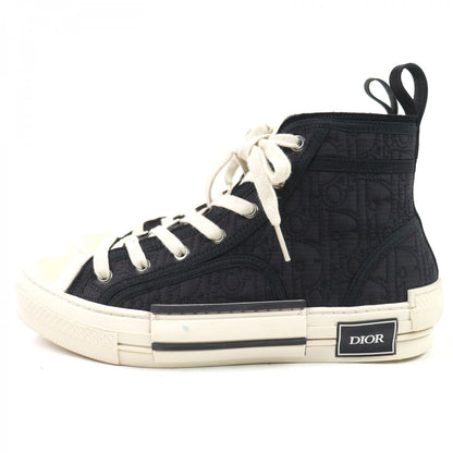 Dior Homme High Cut Sneakers 3Sh118Zbk Canvas, Fabric Black Quilted Oplique All-Over Pattern B23