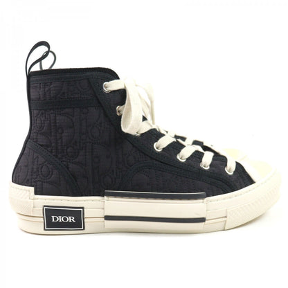 Dior Homme High Cut Sneakers 3Sh118Zbk Canvas, Fabric Black Quilted Oplique All-Over Pattern B23