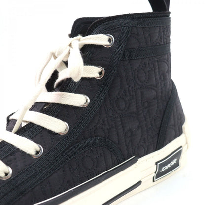 Dior Homme High Cut Sneakers 3Sh118Zbk Canvas, Fabric Black Quilted Oplique All-Over Pattern B23