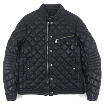Moncler Down Jacket Leather Black Auriac 4