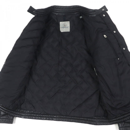 Moncler Down Jacket Leather Black Auriac 4