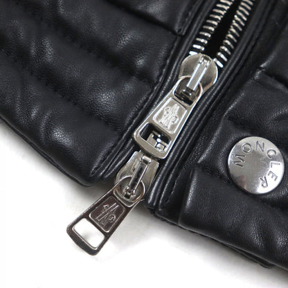 Moncler Down Jacket Leather Black Auriac 4