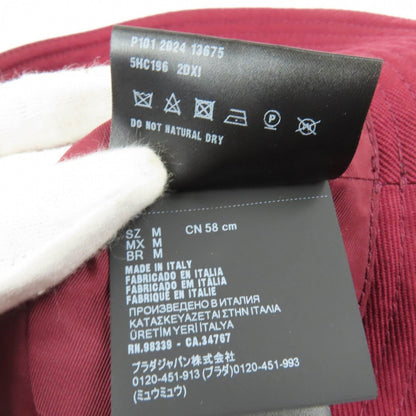 Miumiu Hat 5Hc196 Cotton Bordeaux M