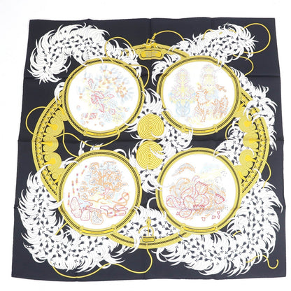 Hermes Scarf Silk Black Type Carre90 Legende Brodee