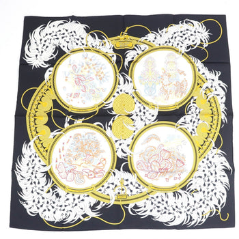 Hermes Scarf Silk Black Type Carre90 Legende Brodee
