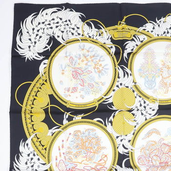 Hermes Scarf Silk Black Type Carre90 Legende Brodee