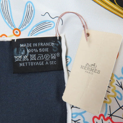 Hermes Scarf Silk Black Type Carre90 Legende Brodee