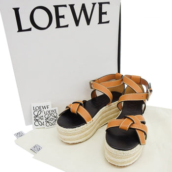 Loewe Sandals Leather Brown Beige 37