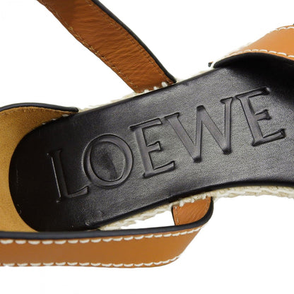 Loewe Sandals Leather Brown Beige 37