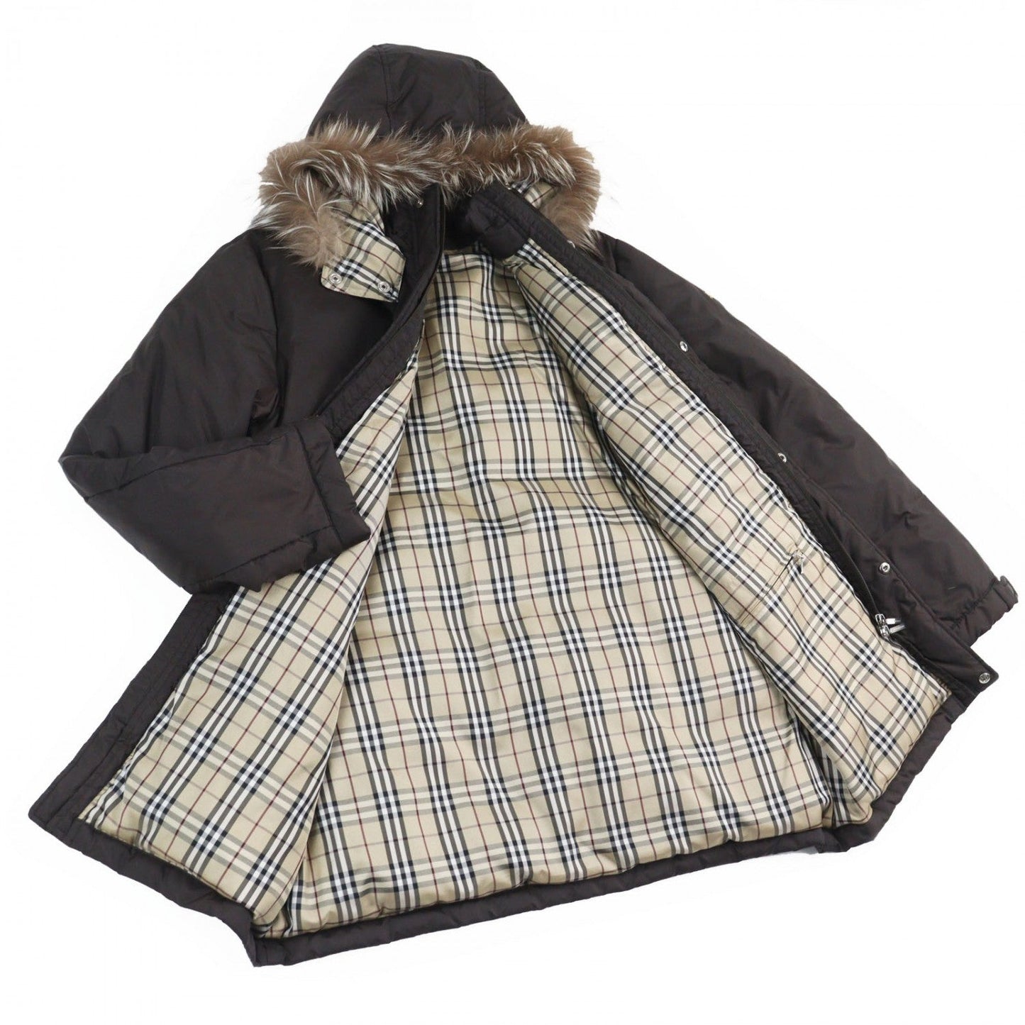 Burberry Black Label Down Coat Bmp03-900 Polyester Brown L