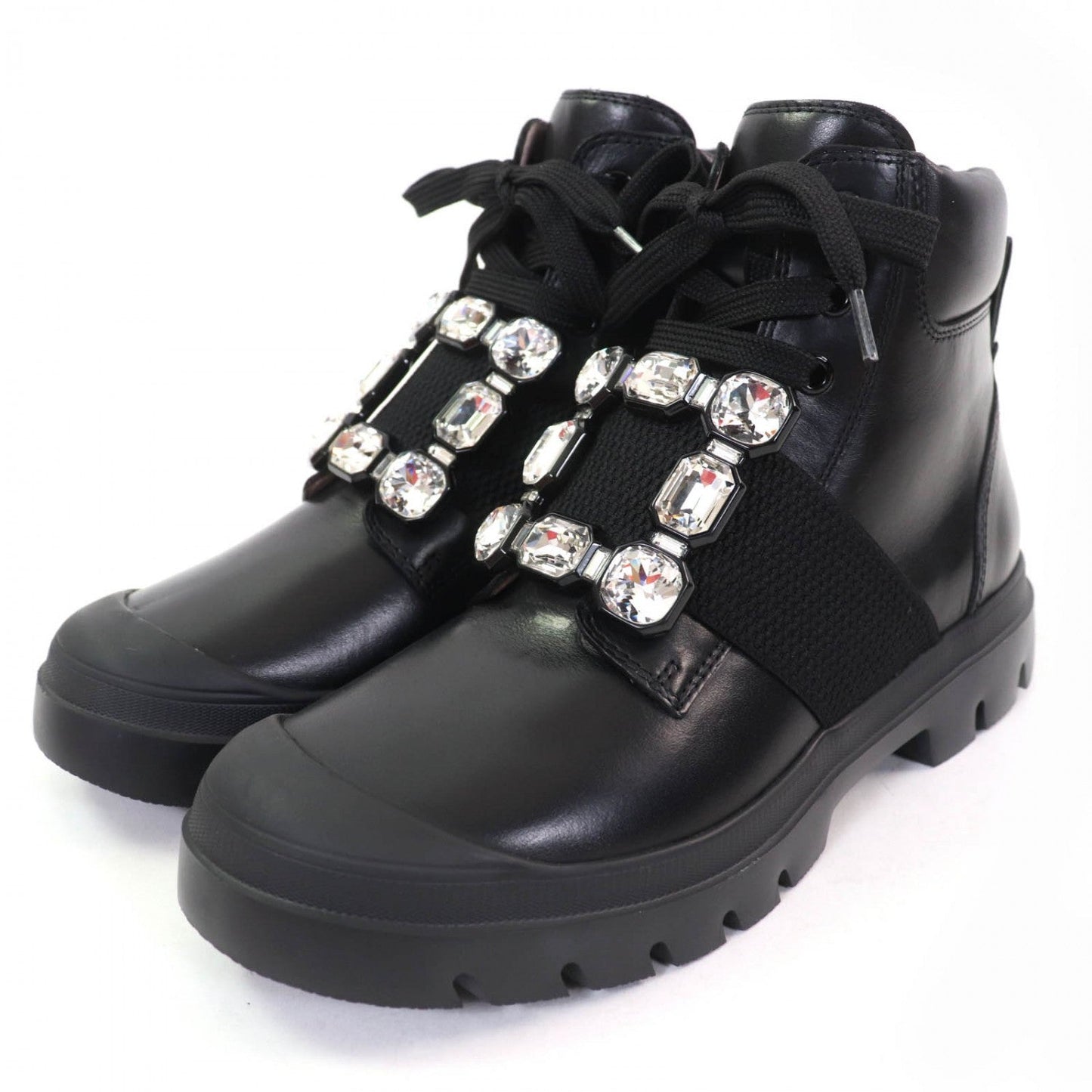 Rogervivier High Cut Sneakers Leather Black Walkyviv 36.5