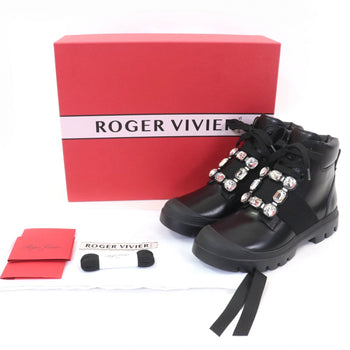 Rogervivier High Cut Sneakers Leather Black Walkyviv 36.5