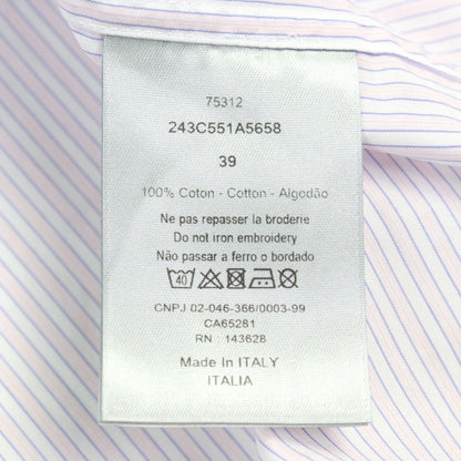Dior Homme Long Sleeve Shirt 243C551A5658 Cotton Pink Type 39