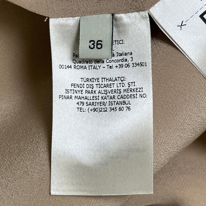 Fendi Skirt Fq7250 Viscose (Rayon) Beige 36