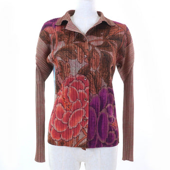 Pleats Please Long Sleeve Shirt Pp84-Jk724 Polyester Brown Type 3