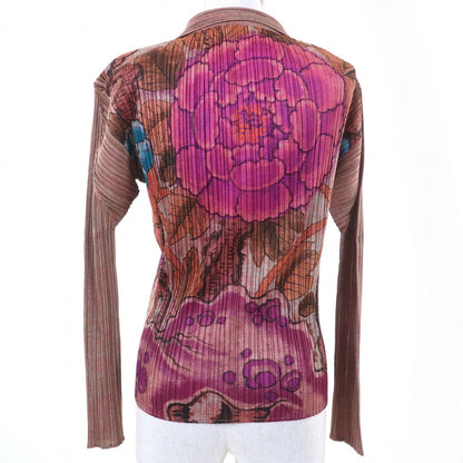 Pleats Please Long Sleeve Shirt Pp84-Jk724 Polyester Brown Type 3