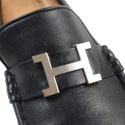 Hermes Loafers Leather Black Constance 40