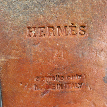Hermes Loafers Leather Black Constance 40
