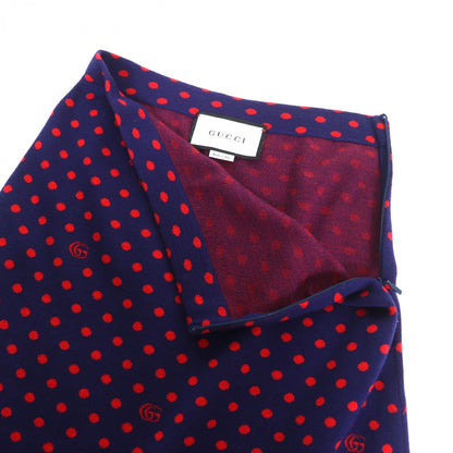 Gucci Skirt 623610 Wool Navy Red Xs
