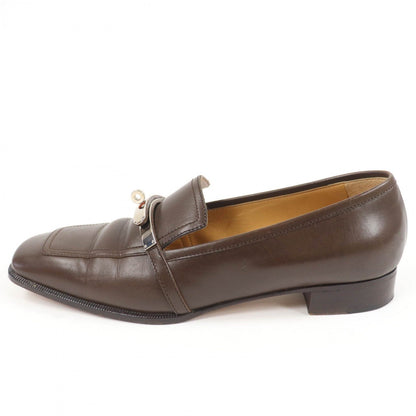 Hermes Loafers Leather Brown 36.5