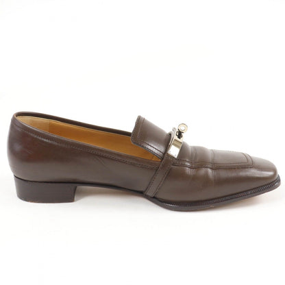 Hermes Loafers Leather Brown 36.5