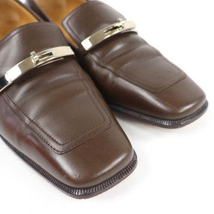 Hermes Loafers Leather Brown 36.5
