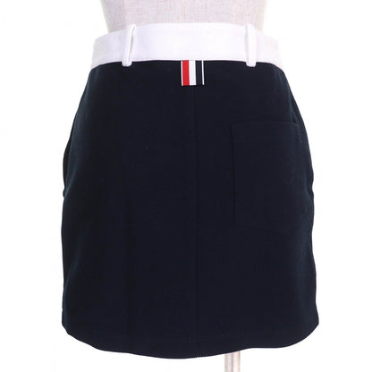 Thom Browne Mini Skirt Fjk137A-J0042-415 Cotton Navy White Tech Twill Mini Skirt 36