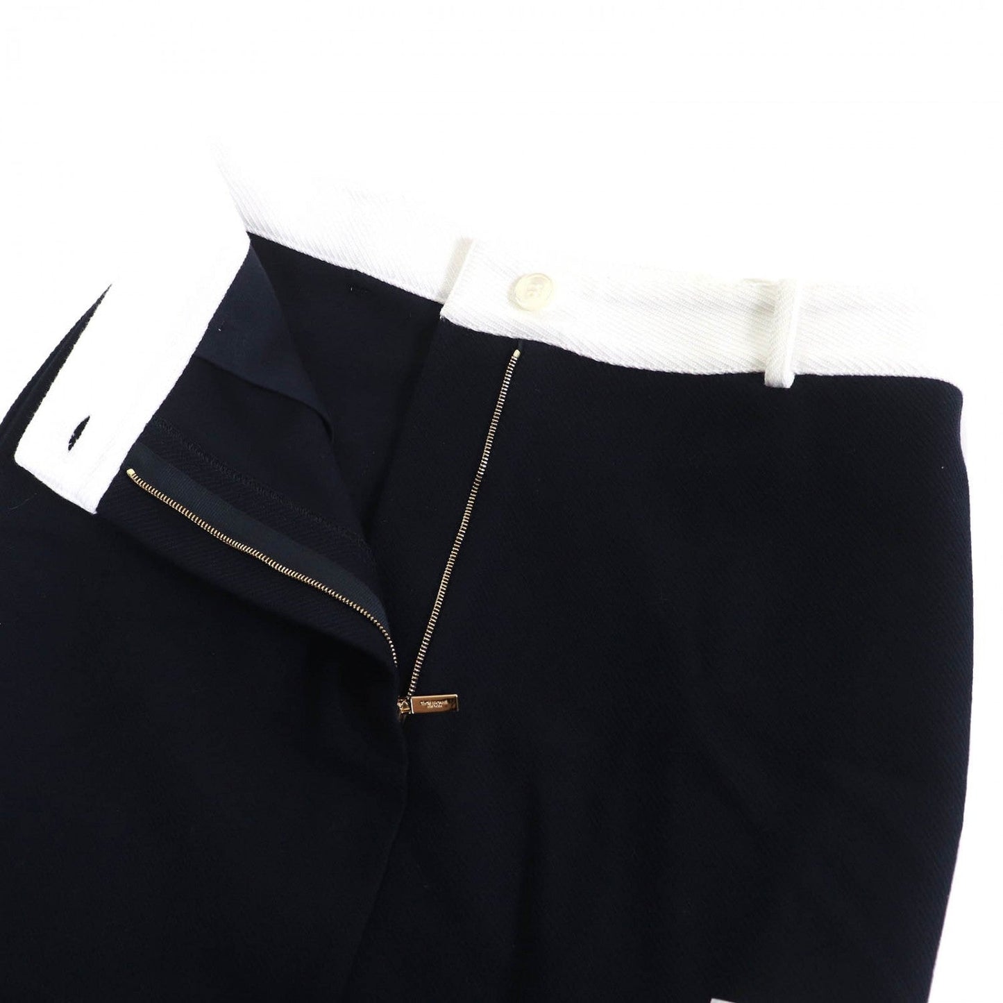 Thom Browne Mini Skirt Fjk137A-J0042-415 Cotton Navy White Tech Twill Mini Skirt 36