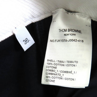 Thom Browne Mini Skirt Fjk137A-J0042-415 Cotton Navy White Tech Twill Mini Skirt 36