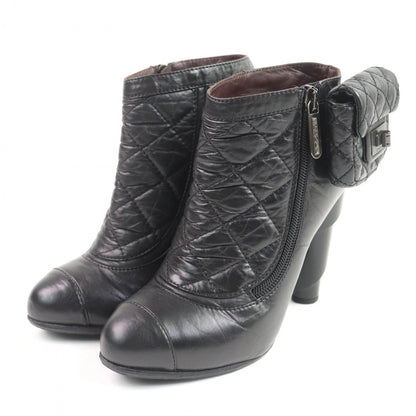 Chanel Ankle Boots G26164 Leather Black 36