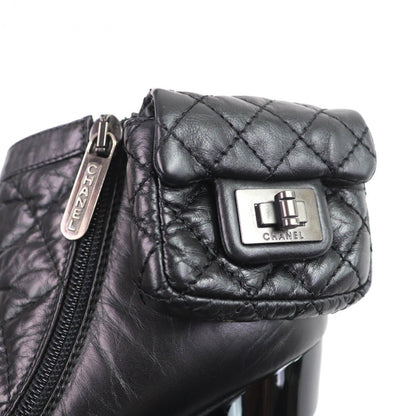 Chanel Ankle Boots G26164 Leather Black 36