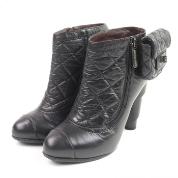 Chanel Ankle Boots G26164 Leather Black 36