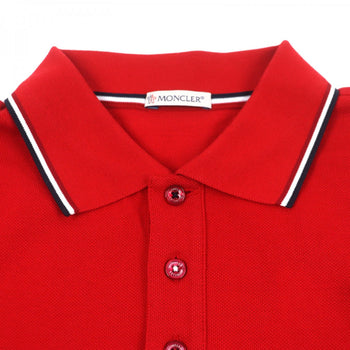 Moncler Short Sleeve Polo Shirt Cotton Red S