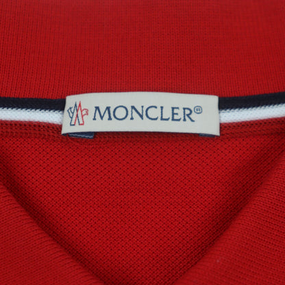 Moncler Short Sleeve Polo Shirt Cotton Red S