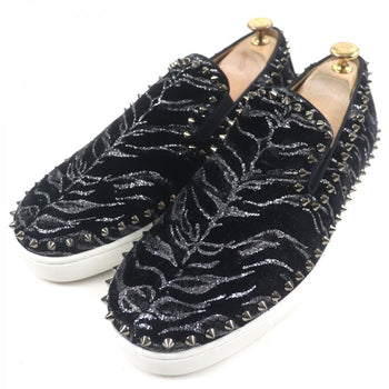 Christian Louboutin Sneakers Velor Black Roller Boat 43