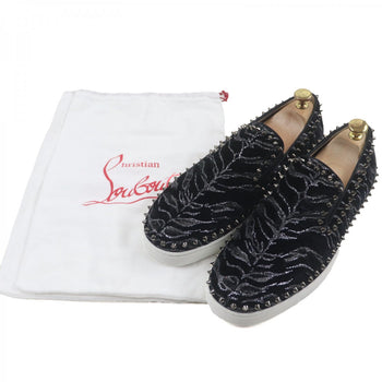 Christian Louboutin Sneakers Velor Black Roller Boat 43
