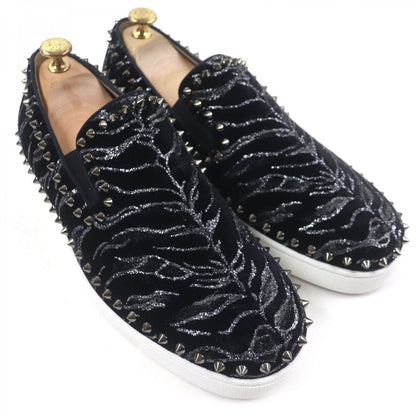 Christian Louboutin Sneakers Velor Black Roller Boat 43