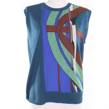 Hermes Tops Silk Blue Green 38
